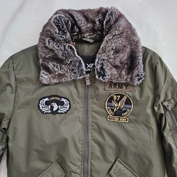 X-Ray Men's Slim Fit Flight Jacket with Removable Faux Fur Collar - Picture 6 of 12